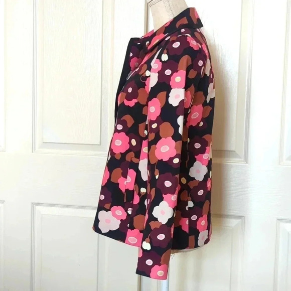 KATE SPADE New York Blooming Floral A-Line Boxy Swing Fit Jacket - Picture 7 of 8